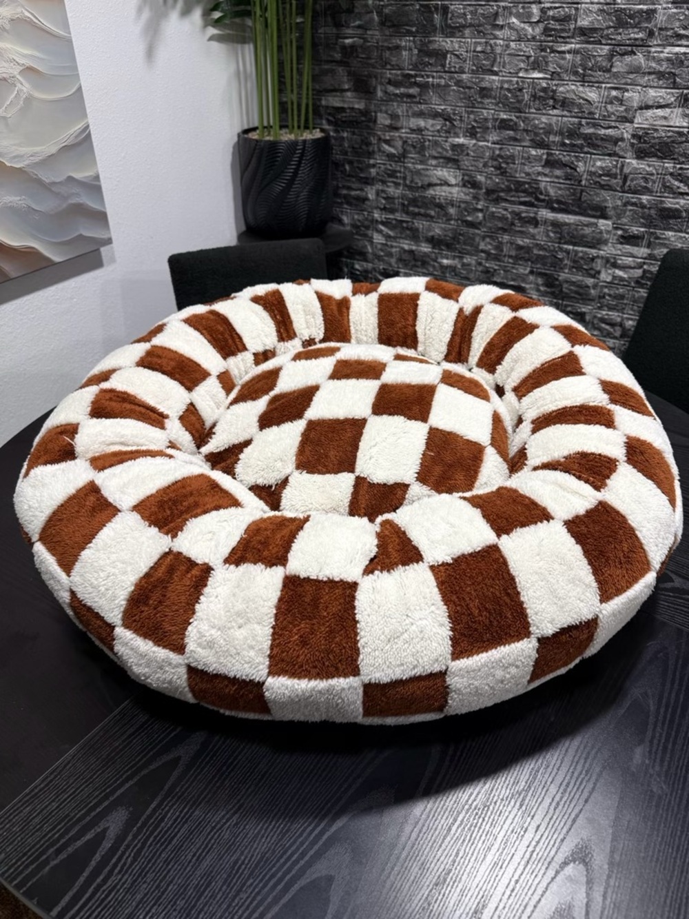BEDSURE MEDIUM SIZE BROWN CHECKERS PET BED 😍❗️🐾🤎